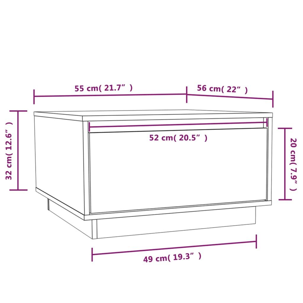 Stolik kawowy 55x56x32 cm z szufladą z litego drewna sosnowego do salonu nr. 9