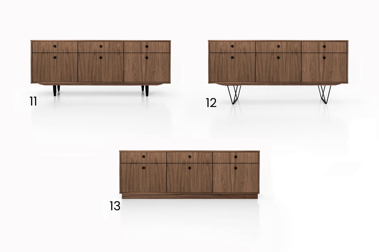 Szafka RTV 180x45x75 cm z szufladami płyta fornirowana orzech amerykański do salonu nr. 2