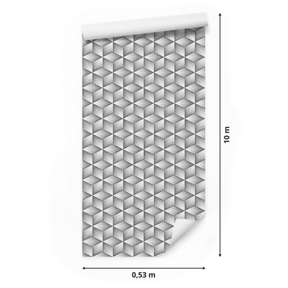 Tapeta Do Salonu SZEŚCIANY Wzór Geometryczny 3D  nr. 2