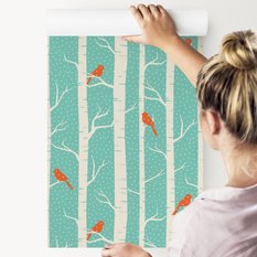 Tapeta Do Pokoju Dziecięcego DRZEWA Brzozy Ptaki 53x1000  - Miniaturka zdjęcia nr 5