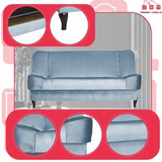 Wersalka SARA 200x95 cm błękitna rozkładana kanapa z pojemnikiem sofa do salonu Monolith - Miniaturka zdjęcia nr 4