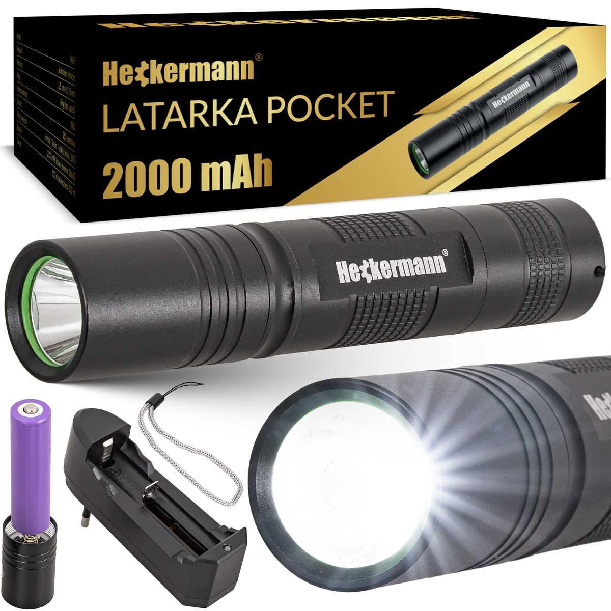 Latarka akumulatorowa taktyczna LED Heckermann W69