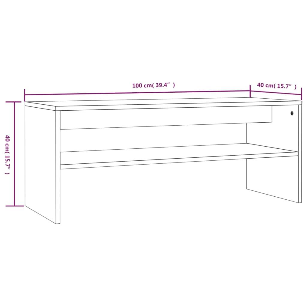 Stolik kawowy 100x40x40 cm astabilny brązowy dąb do salonu nr. 7