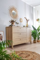 Komoda Cozy 136 cm do sypialni salonu przedpokoju dąb olejowany - Miniaturka zdjęcia nr 8