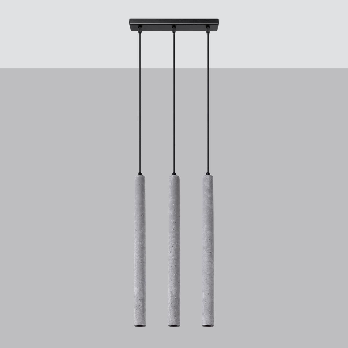 Lampa wisząca PASTELO 3L beton 110x3.5x30cm nowoczesna G9 do salonu nr. 2