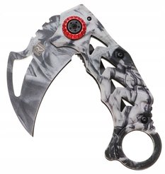 Nóż myśliwski 17 cm / 6 cm scyzoryk karambit składany turystyczny survivalowy srebrny - Miniaturka zdjęcia nr 3