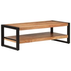 Stolik kawowy 120x55x40 cm z półką z litego drewna akacjowego do salonu - Miniaturka zdjęcia nr 9