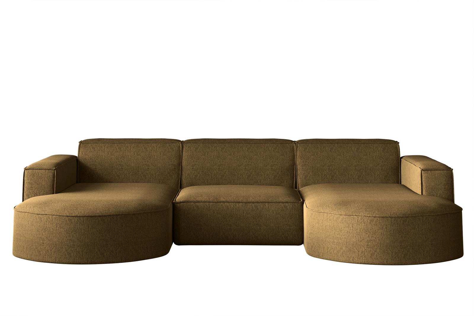 Sofa MODENA STUDIO U 299x78x165 cm w kształcie U bez funkcji spania do salonu NEVE khaki