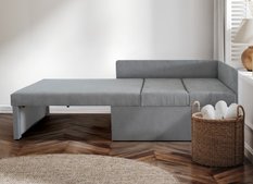 Sofa rozkładana dziecięca Viluś 108x81x78 cm narożnik jednoosobowy do pokoju z funkcją spania i przechowywania dla dzieci szary - Miniaturka zdjęcia nr 3