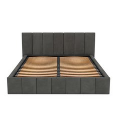 Łóżko tapicerowane 160x200 premium z pojemnikiem do sypialni grafitowe wezgłowie 107 cm - Miniaturka zdjęcia nr 15
