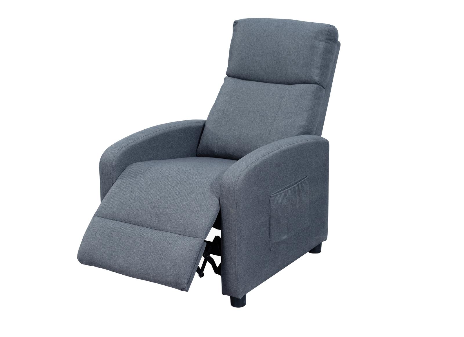 Fotel rozkładany VELLO jasnoszary 64x89-156 cm x98 cm – nowoczesny fotel z funkcją spania, komfortowy fotel do salonu i pokoju