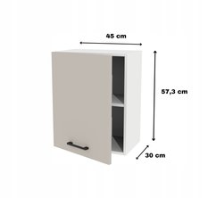 Szafka kuchenna górna wisząca 45x57x30 cm witryna kaszmir do zestawu czarne uchwyty do kuchni - Miniaturka zdjęcia nr 2