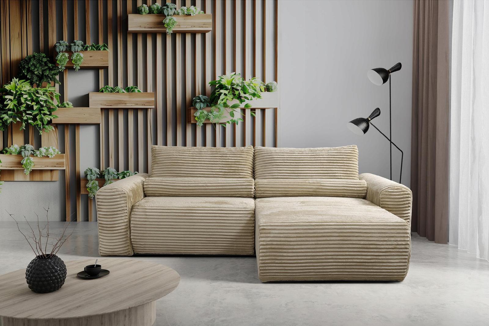 Narożnik z funkcją spania LEO 255x162 cm prawy sprężyny bonell Tilia 56 sztruks pomarańczowy nr. 8