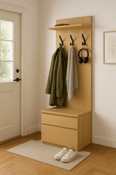 Garderoba do przedpokoju DUO 1 180x45x35 cm z wieszakami szafka na buty dąb cremona - Miniaturka zdjęcia nr 2