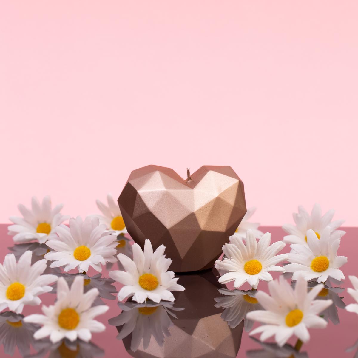 Świeca Heart Low-Poly Pink nr. 8