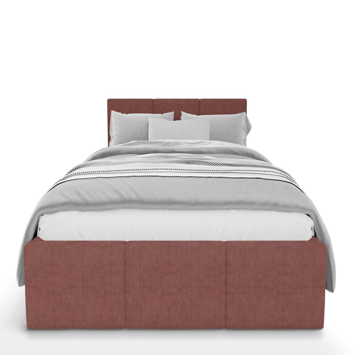 Łóżko Pojedyncze 90x200cm łóżko tapicerowane z pojemnikiem brudny róż do sypialni wezgłowie 120 cm nr. 6