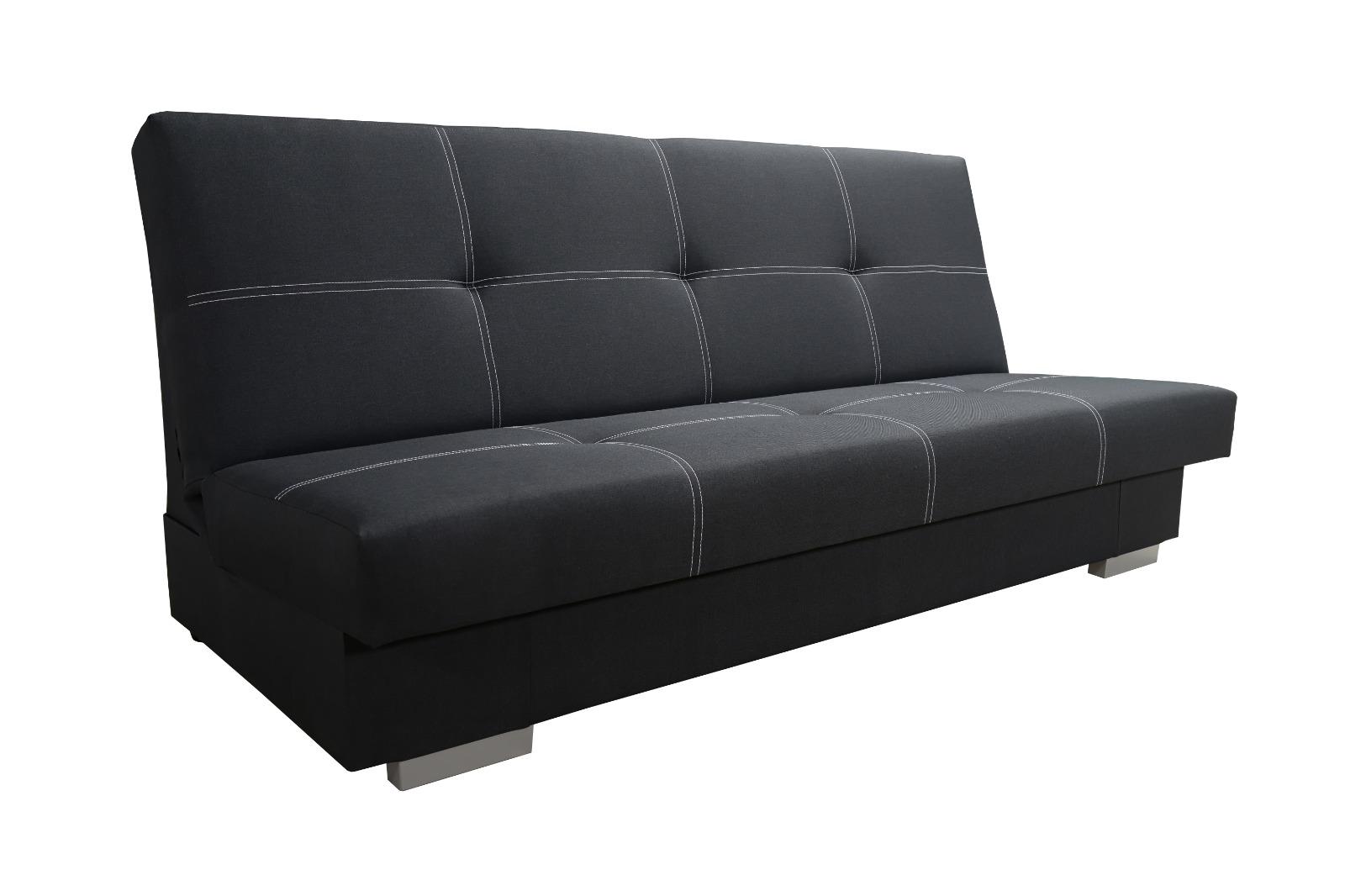 Wersalka Axel 90x195x91 cm do sypialni tkanina obiciowa sawana czarny