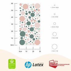 Naklejki GROSZKI Dla Dziewczynki Różowe Kropeczki Dekoracja Nowoczesna Łatwa w Czyszczeniu 60x30 - Miniaturka zdjęcia nr 9