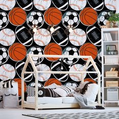 Tapeta dla Chłopca SPORT Kolorowe Piłki Koszykówka  - Miniaturka zdjęcia nr 7