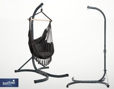 Zestaw stelaż + fotel wiszący 207x100 cm kokon kosz huśtawka krzesło brazylijskie czarny - Miniaturka zdjęcia nr 1