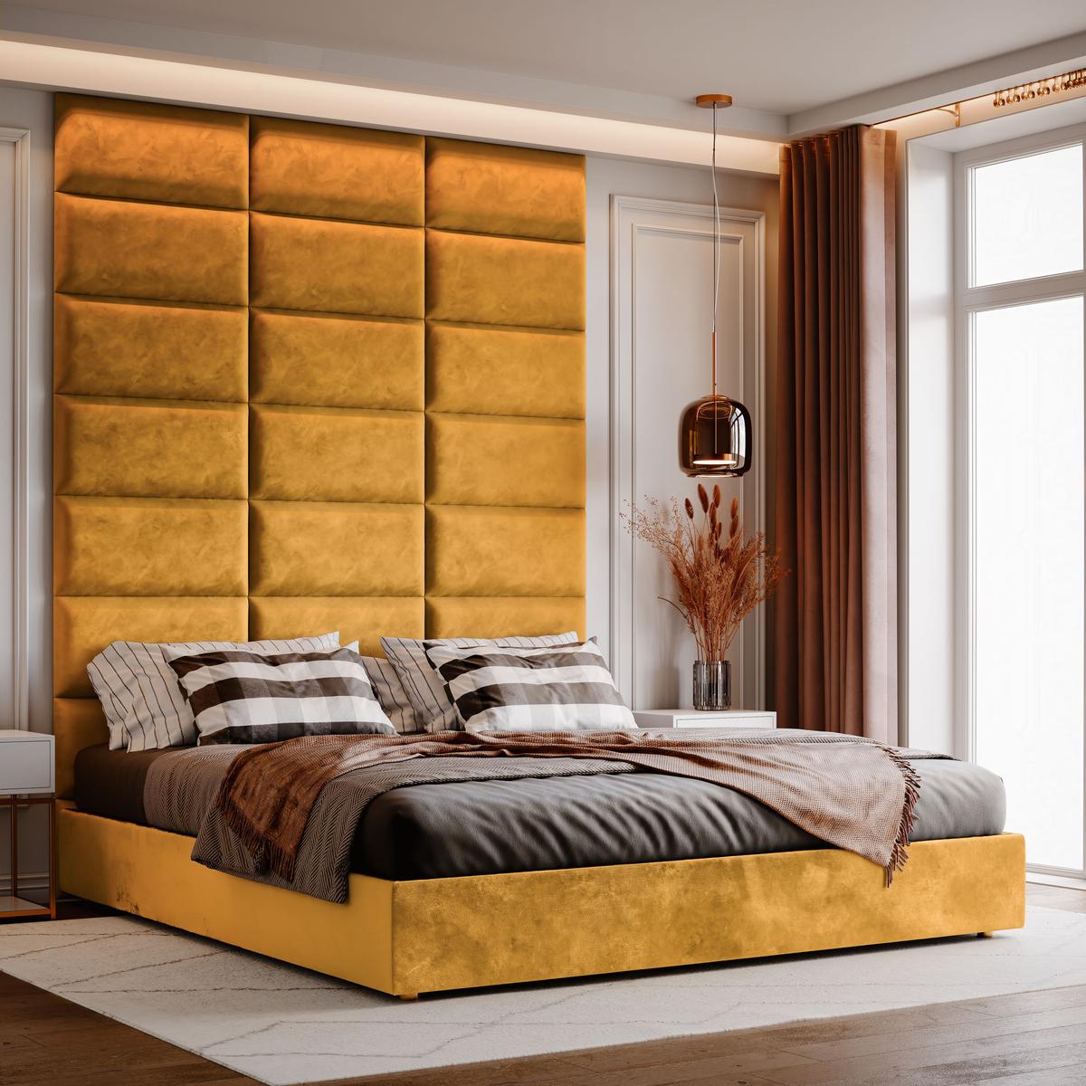 Panele tapicerowane 50x30 na ścianę magic velvet miodowy nr. 5