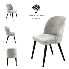  Krzesło OPERA KR-2 53x49x83 cm welurowe do jadalni srebrny