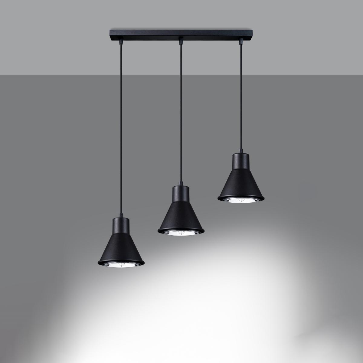 Lampa wisząca TAZILA 3 czarna 120x14x45cm nowoczesna ES111 do salonu nr. 3