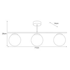 Lampa sufitowa K-5164 DELTA 71x28x14 cm do salonu lub pokoju czarny/bursztynowy - Miniaturka zdjęcia nr 6