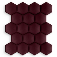 Panele tapicerowane 35x40 cm na ścianę hexagon bordowy  - Miniaturka zdjęcia nr 5
