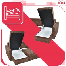 Narożnik Bonito BIG 296x74x104 cm kształt U z funkcją spania i przechowywania Anafi sztruks brąz - Miniaturka zdjęcia nr 6