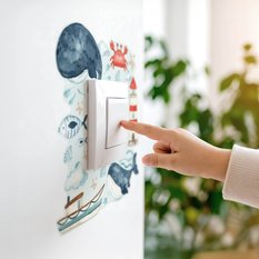 Naklejka Pod Kontakt Wieloryby Rybki Chmurki 20x20 Rozgwiazdy Muszelki Dla Dzieci - Miniaturka zdjęcia nr 7