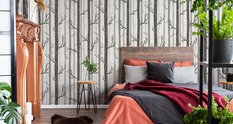 Tapeta Na Korytarz Pastelowe DRZEWA Natura Retro 53x1000 - Miniaturka zdjęcia nr 4