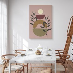 Obraz Do Sypialni Figury Geometryczne Liście Gałązki Styl Boho 80x120cm - Miniaturka zdjęcia nr 4