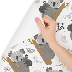 Tapeta dla dzieci koala miś kwiaty rośliny natura  - Miniaturka zdjęcia nr 1