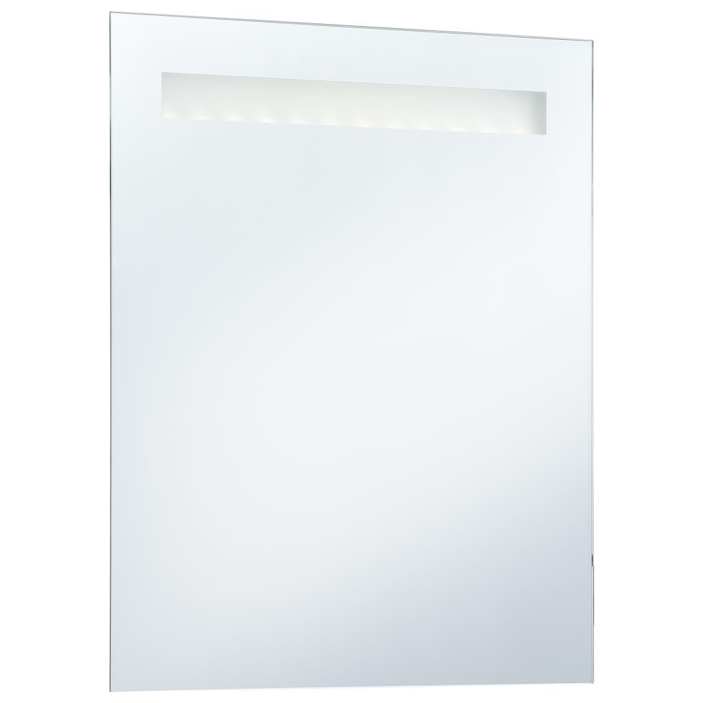  Lustro 50x60 cm do sypialni łazienki ścienne z LED szklane aluminium srebrny 