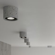 Plafon BASIC 1 beton 9x14x14cm nowoczesna lampa GU10/ES111 do salonu  - Miniaturka zdjęcia nr 8