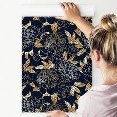 Tapeta PIWONIE Kwiaty Styl Glamour Ozdoba Efekt 3D  - Miniaturka zdjęcia nr 7