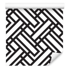 Tapeta czarno - białe wzory geometryczne, dekoracja w nowoczesnym stylu - Miniaturka zdjęcia nr 3