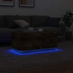 Stolik kawowy 90x50x40 cm z oświetleniem LED przydymiony dąb do salonu - Miniaturka zdjęcia nr 5