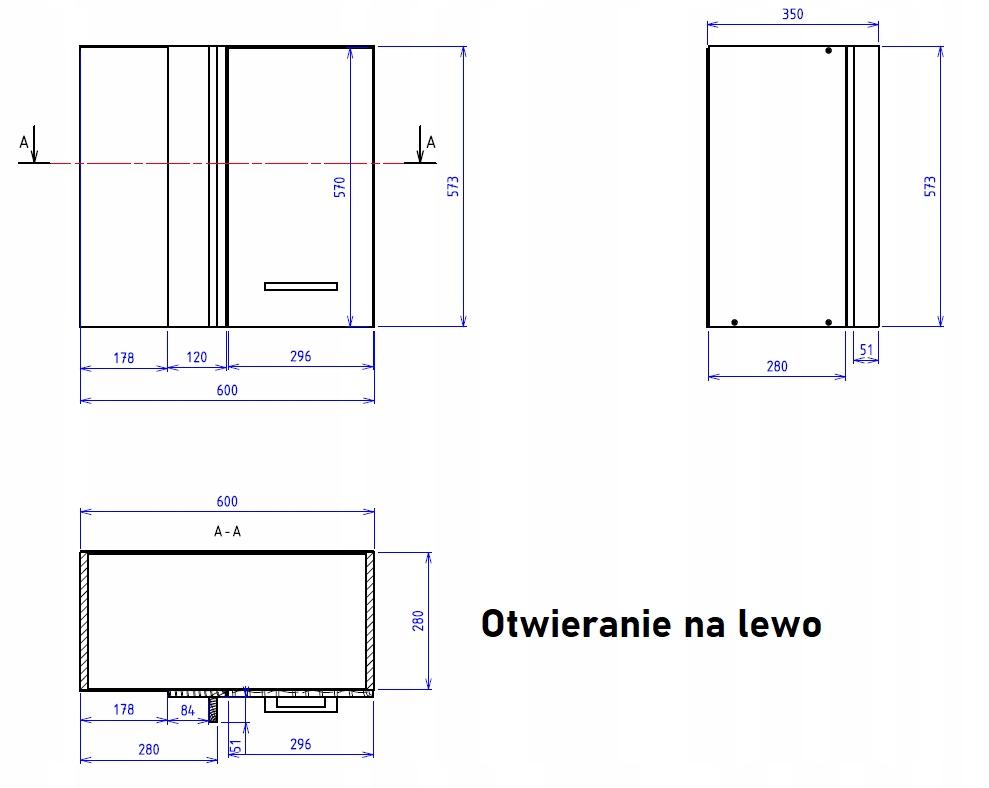 Szafka kuchenna górna wisząca narożna prawa 60x57x30 cm kaszmir do zestawów czarne uchwyty do kuchni  nr. 5