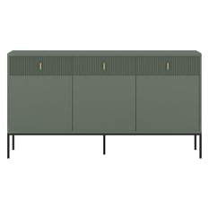 Komoda Maggiore 154 cm do sypialni garderoby smoke green czarny złoty - Miniaturka zdjęcia nr 2