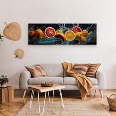 Obraz Panoramiczny Do Kuchni Owoce CYTRUSY Abstrakcja Efekt 3D 145x45cm - Miniaturka zdjęcia nr 6