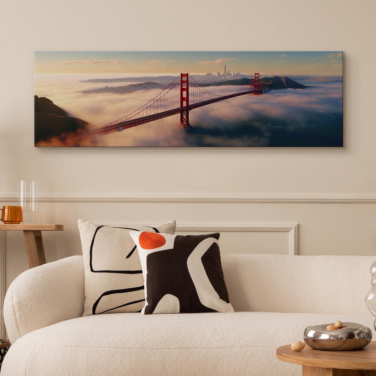 Obraz Do Salonu MOST Golden Gate We Mgle Pejzaż San Francisco 145x45cm nr. 8