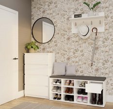 Szafka na obuwie TALLIN 49x110x35 cm do przedpokoju biała - Miniaturka zdjęcia nr 10