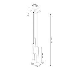 Lampa wisząca PRYSM 3P biała 120x19.5x19.5cm nowoczesna lampa G9 do salonu - Miniaturka zdjęcia nr 10