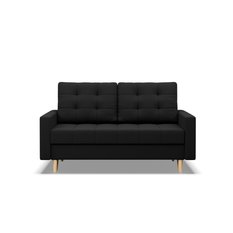 Sofa Elma 152x92x92 cm 2-osobowa skandynawska rozkładana z pojemnikiem czarna - Miniaturka zdjęcia nr 2