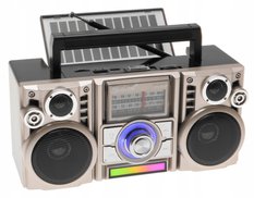 Radio przenośne 23,5 x 11 x 10 cm z funkcją bluetooth   USB ładowany solarnie szare - Miniaturka zdjęcia nr 1