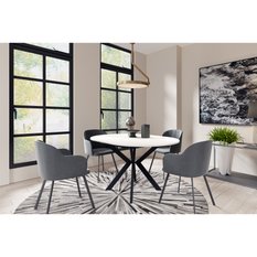 Stół rozkładany 100 cm okrągły Alberto arctic white do jadalni - Miniaturka zdjęcia nr 4