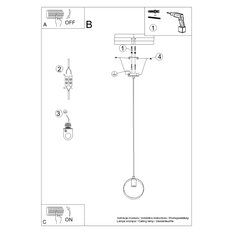 Lampa wisząca TITRAN 1 biała 120x18x18cm nowoczesna E27 do salonu - Miniaturka zdjęcia nr 6