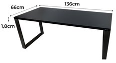 Biurko gamingowe model 0 Low 136x66x1.8 cm czarne loftowe stół stabilne metalowe do pokoju gracza - Miniaturka zdjęcia nr 2